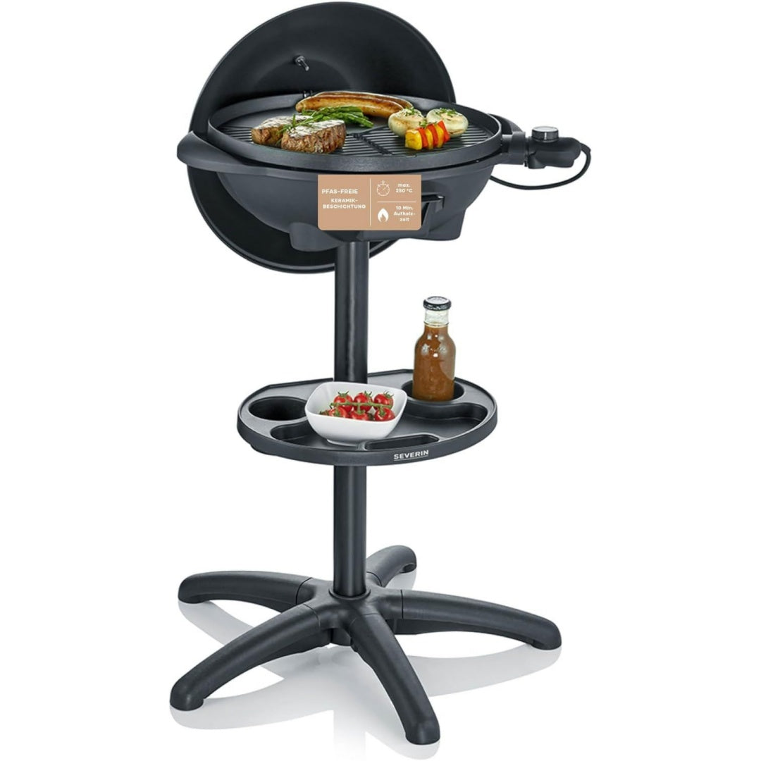 pg 8541 freistehender elektrogrill mit deckel 2000 w schwarz