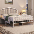 yaheetech bettrahmen 140 x 200 cm vintage metallbett mit kronenfoermigem kopfteil stabiles bettgestell doppelbett aus metall robust leichte montage gaestebett jugendbett tagesbett weiss