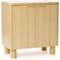 hometopia modernes sideboard wohnzimmer kommode mit 2 tueren in naturholzoptik stauraumschrank mit runden fuessen fuer kueche esszimmer flur oder schlafzimmer 72 75 40 cm