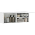 badezimmerschrank mit klapptuer gasdruckfeder 80 x 25 x 30 cm weiss haengeschrank wandschrank badschrank einlegeboden