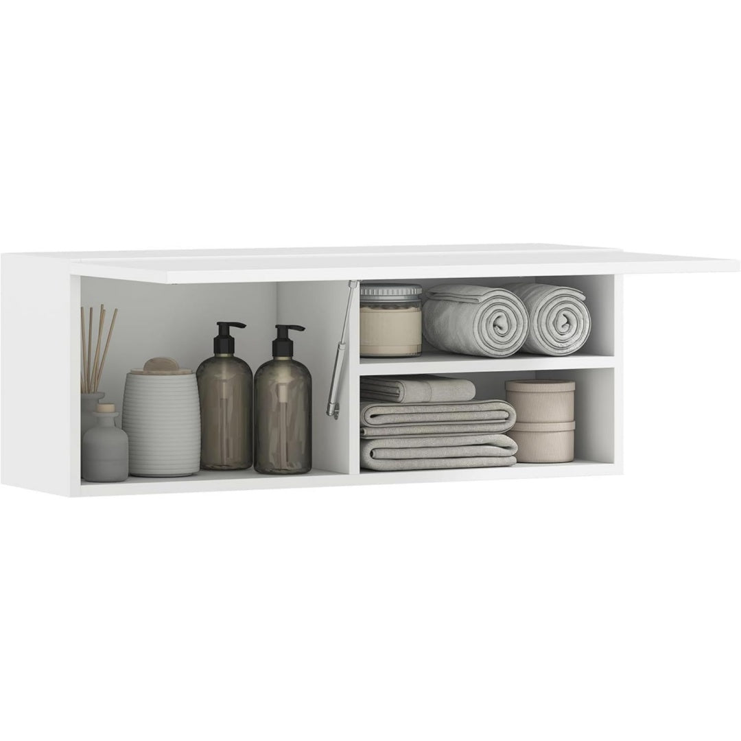 badezimmerschrank mit klapptuer gasdruckfeder 80 x 25 x 30 cm weiss haengeschrank wandschrank badschrank einlegeboden