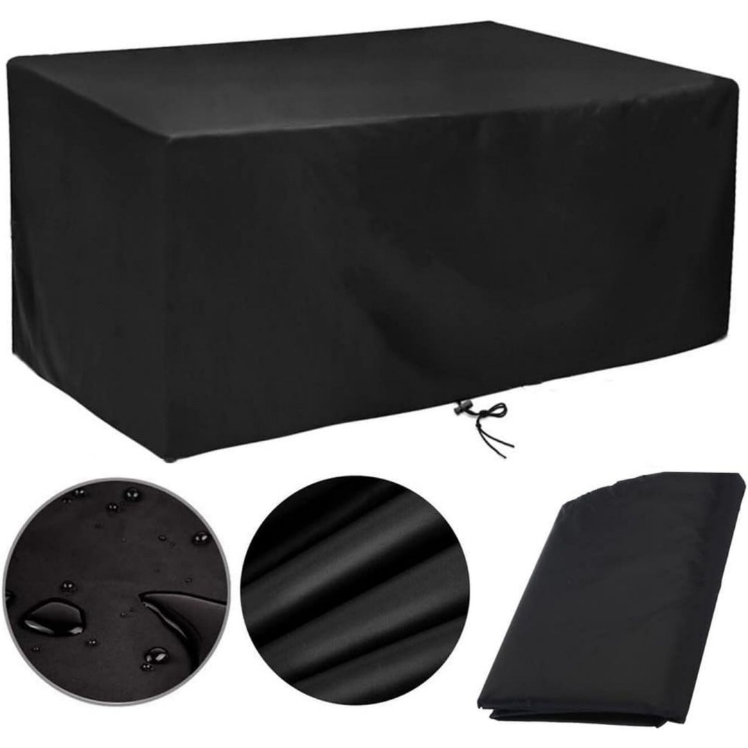 gartentisch abdeckung 250x110 schutzhuelle gartentisch 250x110x90cm abdeckplane fuer gartenmoebel schutzhuelle gartenmoebel abdeckhaube rechteckige wasserdicht winddicht anti-ultraviolett -schwarz 250x110x90cm