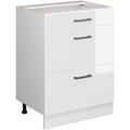 vicco kuechenunterschrank r-line weiss hochglanz 60 cm mit schubladen ohne arbeitsplatte zur freien kombination innerhalb modularer kuechensysteme