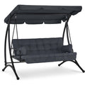 m mcombo3-sitzerhollywoodschaukel mit liegefunktion mit extradickem sitzkissen sonnendach gartenschaukel bis 300kg belastbar 201x125x173 cm schaukelbank outdoorwetterfest 4095 grau