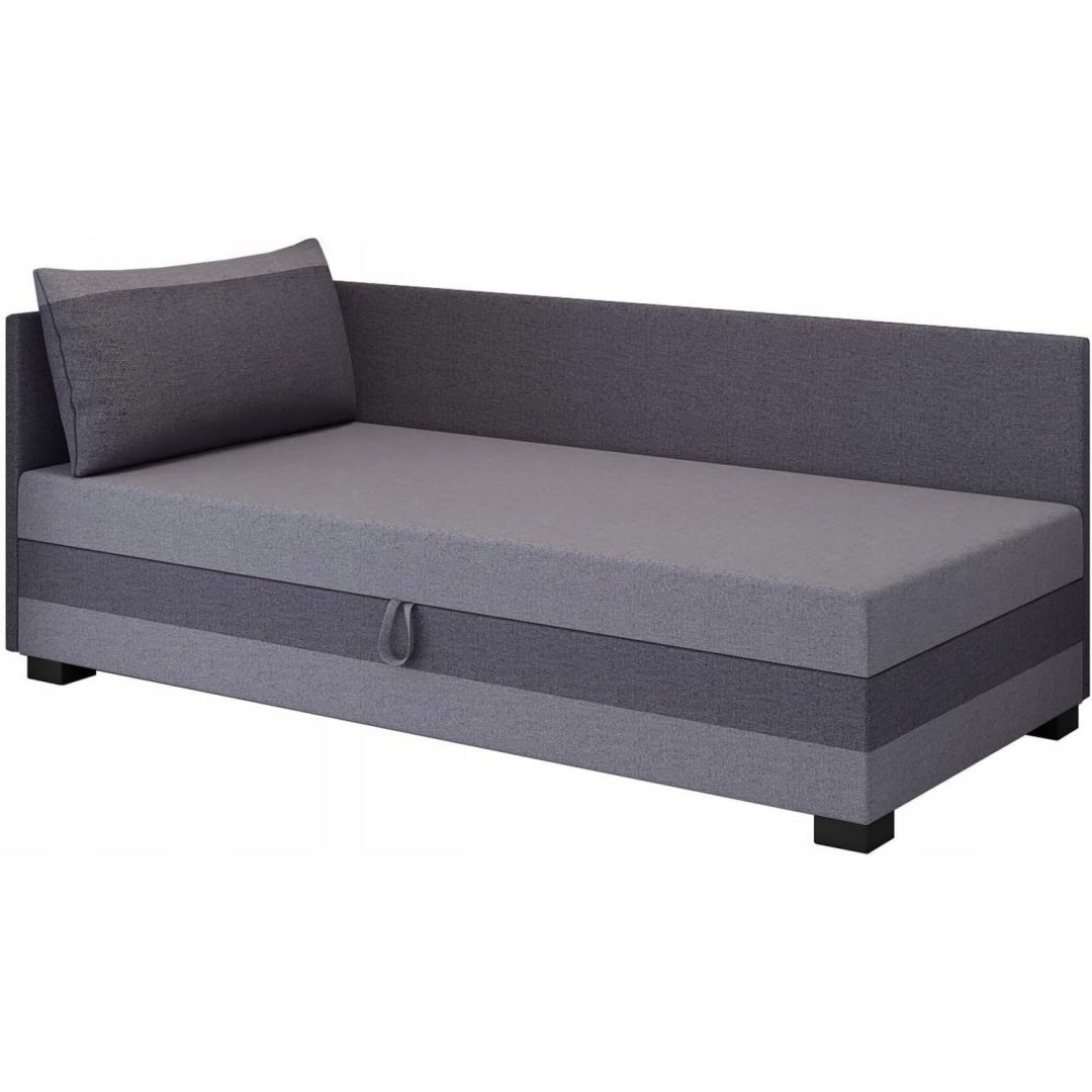 boxspringbett ilia 83x198x38 cm mit schaumstoff matratze bett mit matratze polsterbett mit bettkasten gepolstertes einzel bett schlafsofa - grau grau