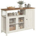 sideboard kuechenschrank mit 3 tueren 33 x 110 x 75 cm aufbewahrungsschrank fuer wohnzimmer kueche esszimmer industriestil rustikales weiss daxton kollektion lsc096wj02