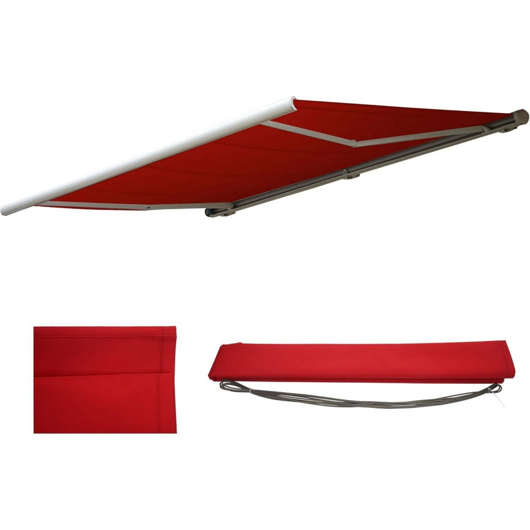 mendler ersatz-bezug fuer markise t124 - polyester bordeaux-rot vollkassette ersatzbezug sonnenschutz 5x3m