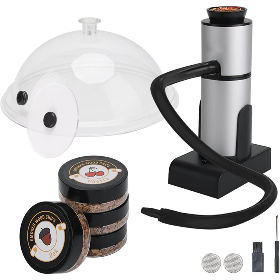 smoking gun food smoker portable wood smoke infuser with wood chips food kitchen smoker kit for salad meat lachs cocktails cheese grill